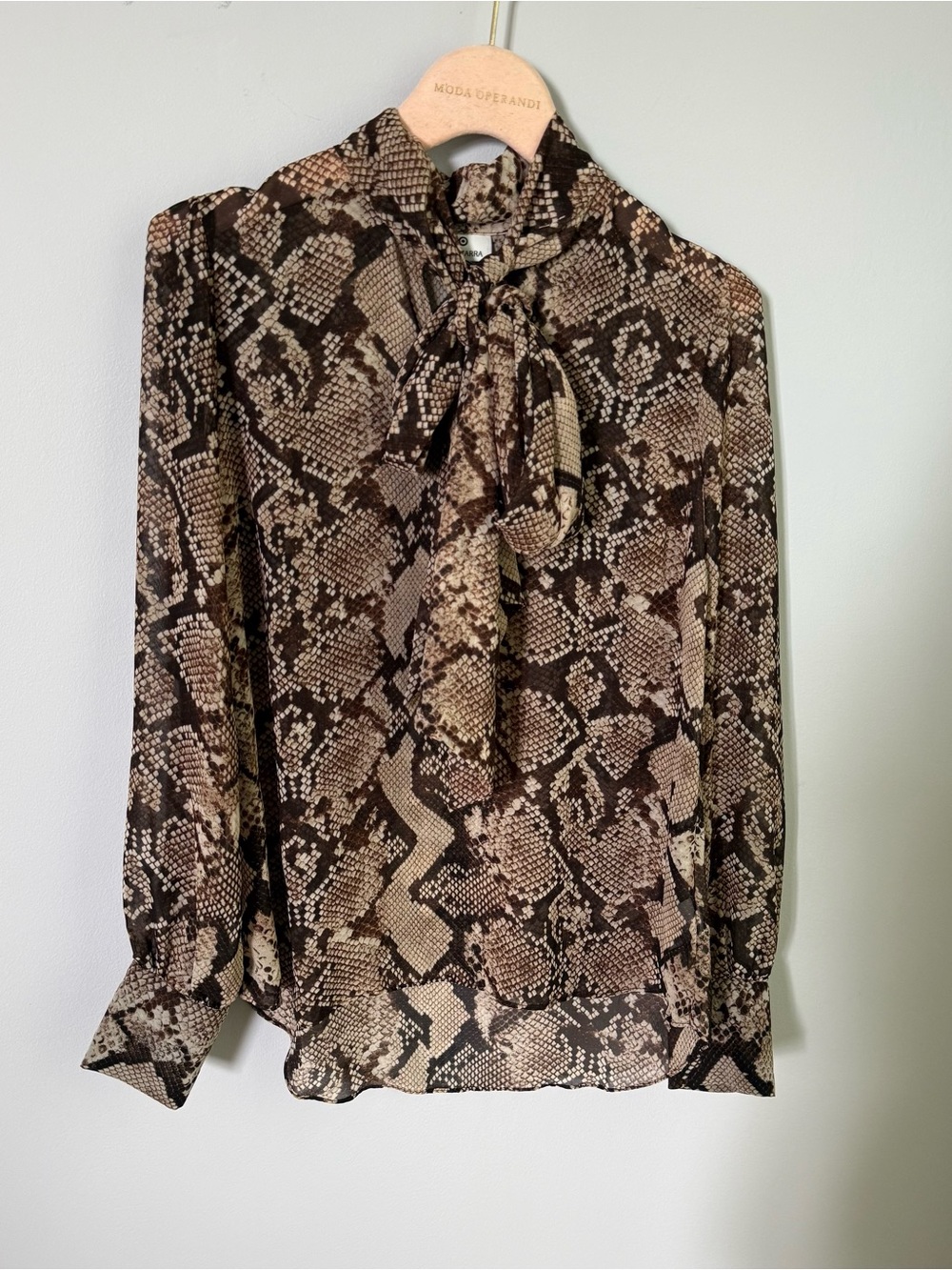 Altuzarra for Target Python Snake Print Tie-Neck Blouse